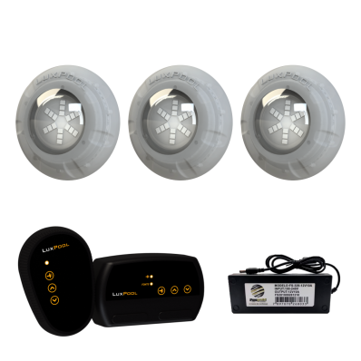 3 Refletor LED RGB 9W + Módulo RGB + Fonte 3A 36W