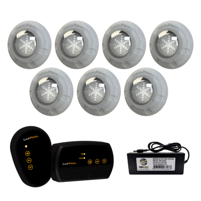 7 Refletor LED RGB 9W + Módulo RGB + Fonte 10A 120W