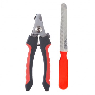 Kit Alicate Cortador de Unhas e Lixa p Caes e Gatos M 12x4cm