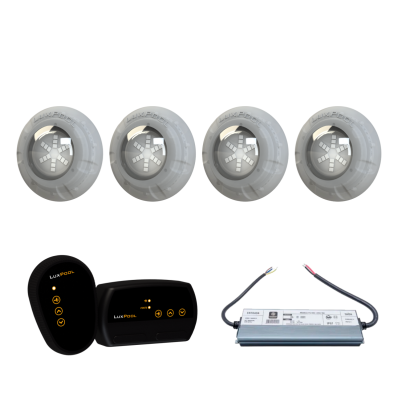 Módulo RGB + Fonte Blindada IP68 3A 36W + 04 Refletor RGB 9W