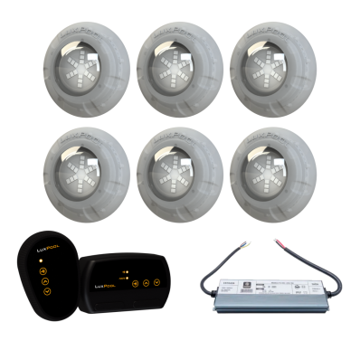 Módulo RGB + Fonte Blindada IP68 5A 60W + 06 Refletor RGB 9W