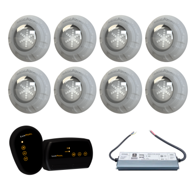 Módulo RGB + Fonte Blindada 10A 120W + 8 Refletor LED RGB 9W