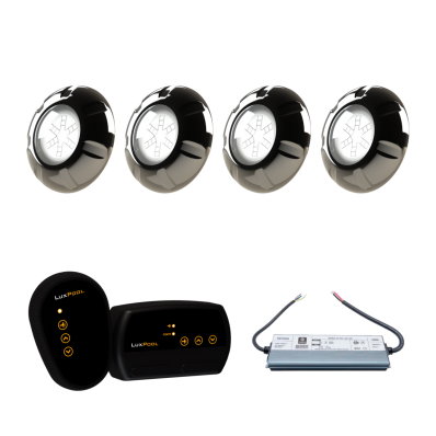 Módulo RGB + Fonte Blindada IP68 3A 36W + 4 Refletor Inox 9W
