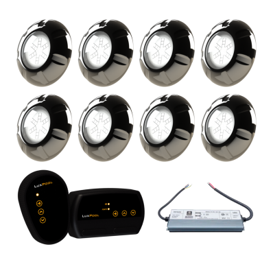 Módulo RGB + Fonte Blindada 10A 120W + 8 Refletor Inox 9W