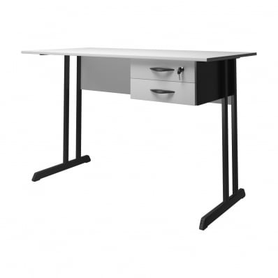 Mesa para Escritório Home Office Estudo ou Trabalho Branca 120 cm Modelo Mayara Mobília Decor