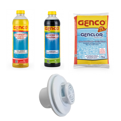 Kit 01 Clarificante 01 Manutenção 01 Genclor 01 Disp. Nível