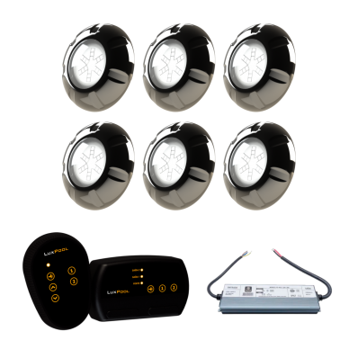 Módulo 2 Saídas + Fonte Blindada 5A 60W + 6 Refletor Inox 9W