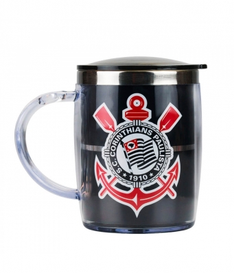 Caneca Térmica Com Tampa 450ml - Corinthians Licenciado 