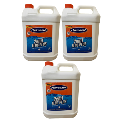 Kit 3 Floc Plus 2em1 Clarificante e Decantador 5L Hidroazul