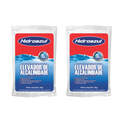 Kit 2 Elevador de Alcalinidade para Piscinas 2kg Hidroazul