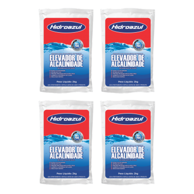 Kit 4 Elevador de Alcalinidade para Piscinas 2kg Hidroazul