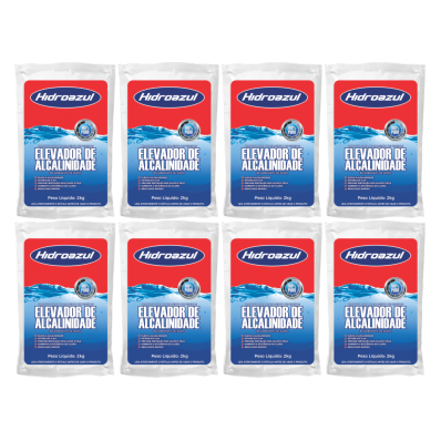 Kit 8 Elevador de Alcalinidade para Piscinas 2kg Hidroazul