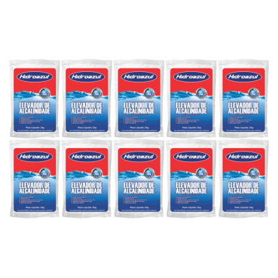 Kit 10 Elevador de Alcalinidade para Piscinas 2kg Hidroazul