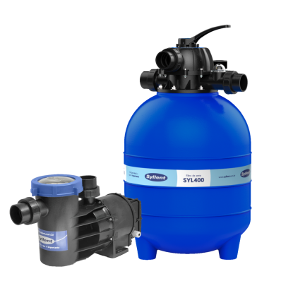 Kit Filtro Piscina SLY400 e Bomba Syllent 1/2CV Até 69.000L