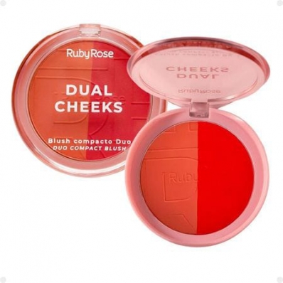 Ruby Rose Dual Cheeks Nectar / Scarlet - Blush Compacto 8,1g