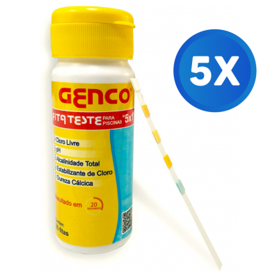 KIT 5 FITA TESTE para Piscinas 5x1 - Fácil e Rápido Genco