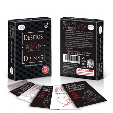 JOGO DE CARTAS DIVERSÃO AO CUBO DESEJOS DRINKS 50 CARTAS