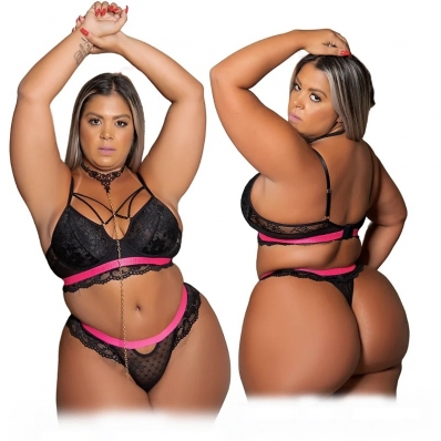 CONJUNTO SENSUAL S/ BOJO FIO PLUS SIZE TAM. 50 REF.2160