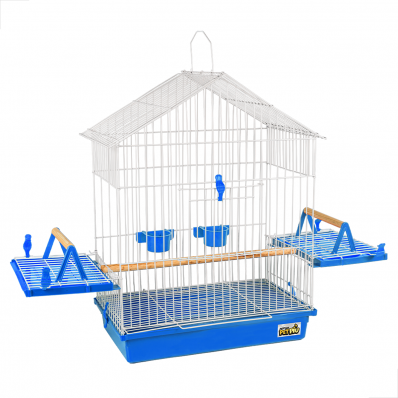 Gaiola para Calopsita Periquito com Teto Aramado Azul