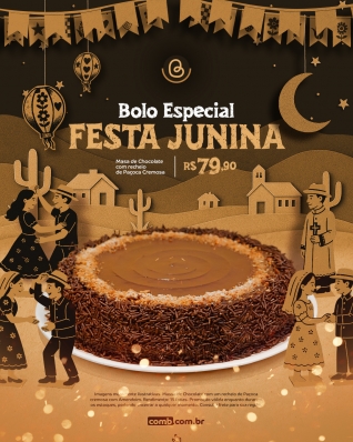 BOLO FESTINHA PAÇOCA JUNINO