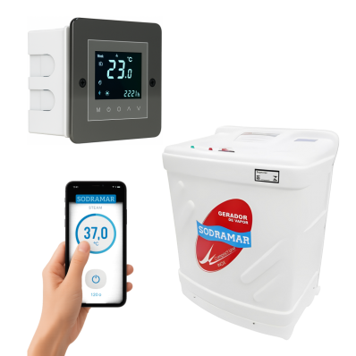 Kit Sauna Gerador Vapor Compact Line 9KW+Comando Touch WiFi