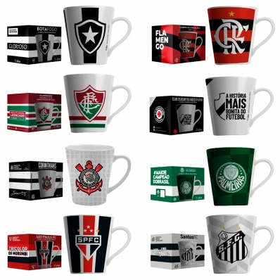 CANECA DE PORCELANA TIMES DE FUTEBOL 290ML 