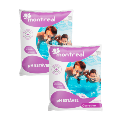 Kit 2 pH Estável Montreal 2kg Aumenta Alcalinidade pH Certo