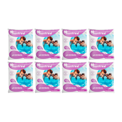 Kit 8 pH Estável Montreal 2kg Aumenta Alcalinidade pH Certo