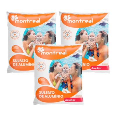 Kit 3 Montreal Sulfato de Alumínio Decantador 2kg