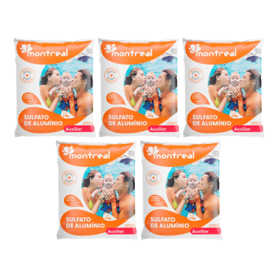 Kit 5 Montreal Sulfato de Alumínio Decantador 2kg