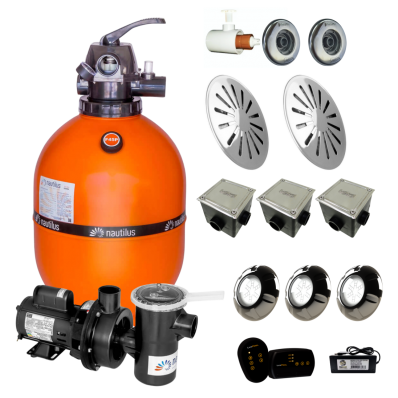 Kit Completo Piscina Filtro E Motobomba Nautilus Até 52.000l