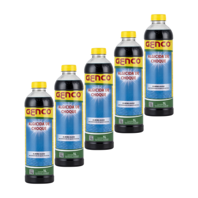 Kit 5 Algicida Choque 1 Litro Genco