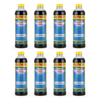 Kit 8 Algicida Choque 1L Genco