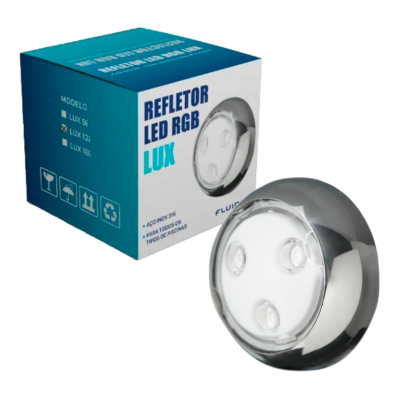 Refletor LED RGB Aço Inox 316 LUX 12W c/cabo 10m - Fluidra