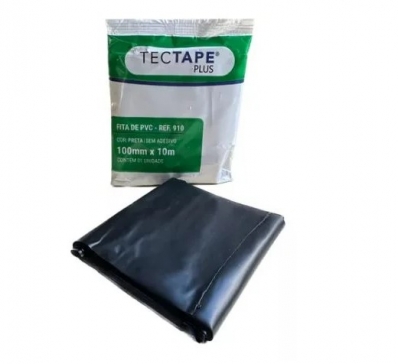 FITA PVC 100MMX10M PRETA (TECTAPE)