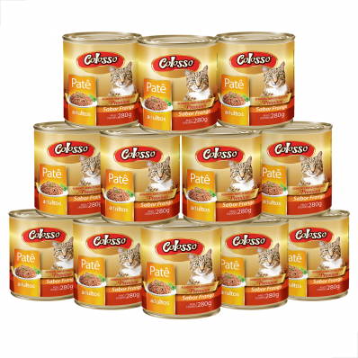 Pate Colosso Premium Gatos Adultos Frango 12Un 280g