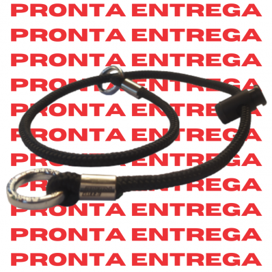 COLAR EM CORDA DE POLIÉSTER 6 MM - COM TRAVA (ARGOLA INOX) (PRONTA ENTREGA)
