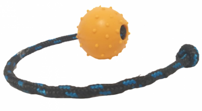 BOLA BORRACHA MACIÇA 6 CM DIÂMETRO SEM AROMA (COM CORDA) 