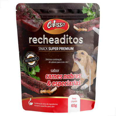 Petisco Caes Recheaditos Colosso Carnes Nobres Especiarias 65g