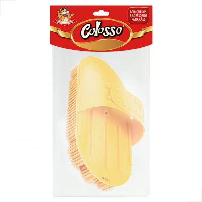 Escova Plastica com Alca para Caes e Gatos Colosso