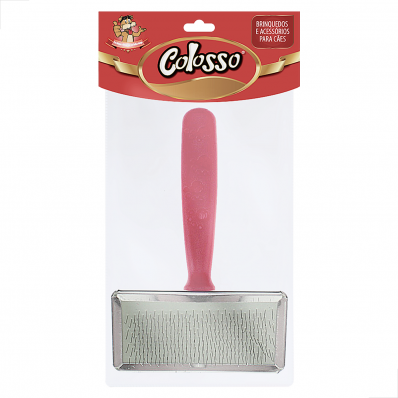Escova Curta para Cães e Gatos com Cerdas de Aço Colosso