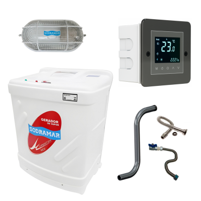Sauna GV 12kw Bif. CL Touch Wi-Fi Instalação Inox Luminária