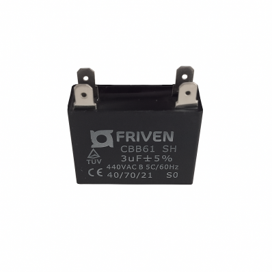 CAPACITOR DE PARTIDA 3UF 440V CBB61 QUADRADO FRIVEN 