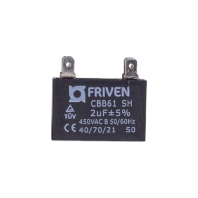 CAPACITOR DE PARTIDA 2UF 440V CBB61 QUADRADO FRIVEN