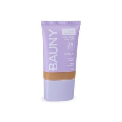 Bauny Cosméticos Matte FPS 25 080 - Base Líquida 27g