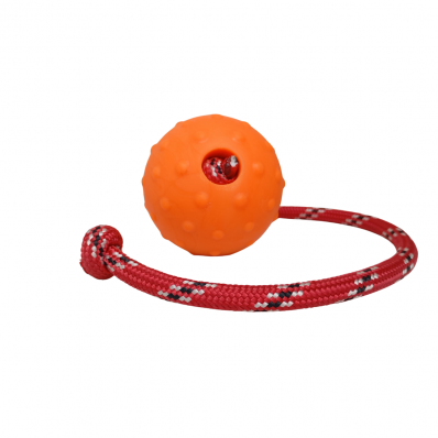 BOLA BORRACHA MACIÇA 7 CM DIÂMETRO SEM AROMA (COM CORDA)
