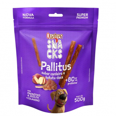 QUATREE SNACKS PALLITUS SABOR CORDEIRO E BATATA DOCE 500G