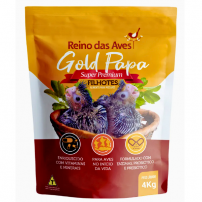 PAPA FILHOTES REINO DAS AVES GOLD - 4 Kg