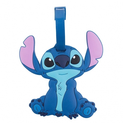 Etiqueta Identificação Bagagem Stitch Sentado 11x11cm Disney
