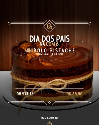 Bolo Dia dos Pais Pistache com Brigadeiro